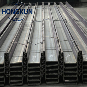 China Berkualiti Terbaik Sy295 Sy390 S355GP Hot Rolled U Section Type 2 Type3 Type4 Cerucuk Lembaran Keluli Karbon 400*100*10.5mm 400*125*13.0mm 6m/9m/12m Untuk Pembinaan Cerucuk Lembaran Keluli Larsen Bersambung